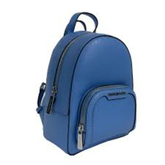 BNWT - MICHAEL KORS JAYCEE MINI PEBBLED LEATHER BLUE MINI BACKPACK - Picture 1 of 9
